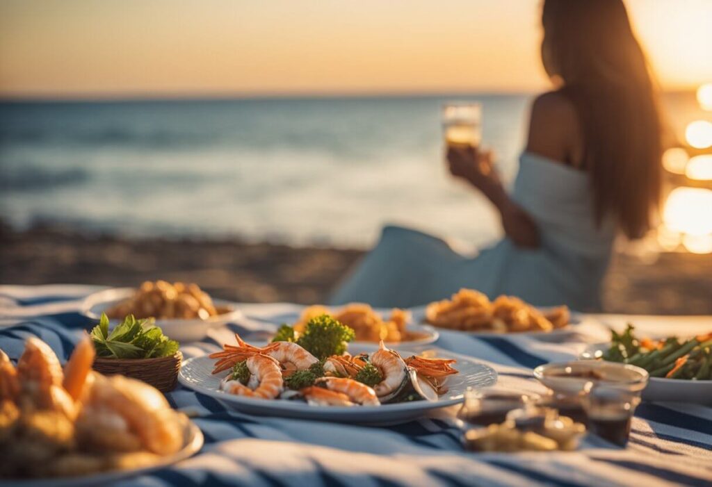 Frutos do mar disponíveis em qualquer praia.