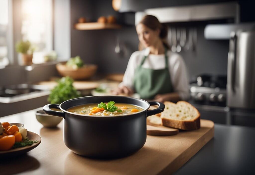 Preparo de sopa para quem é adepta às dietas baseadas no controle de calorias.