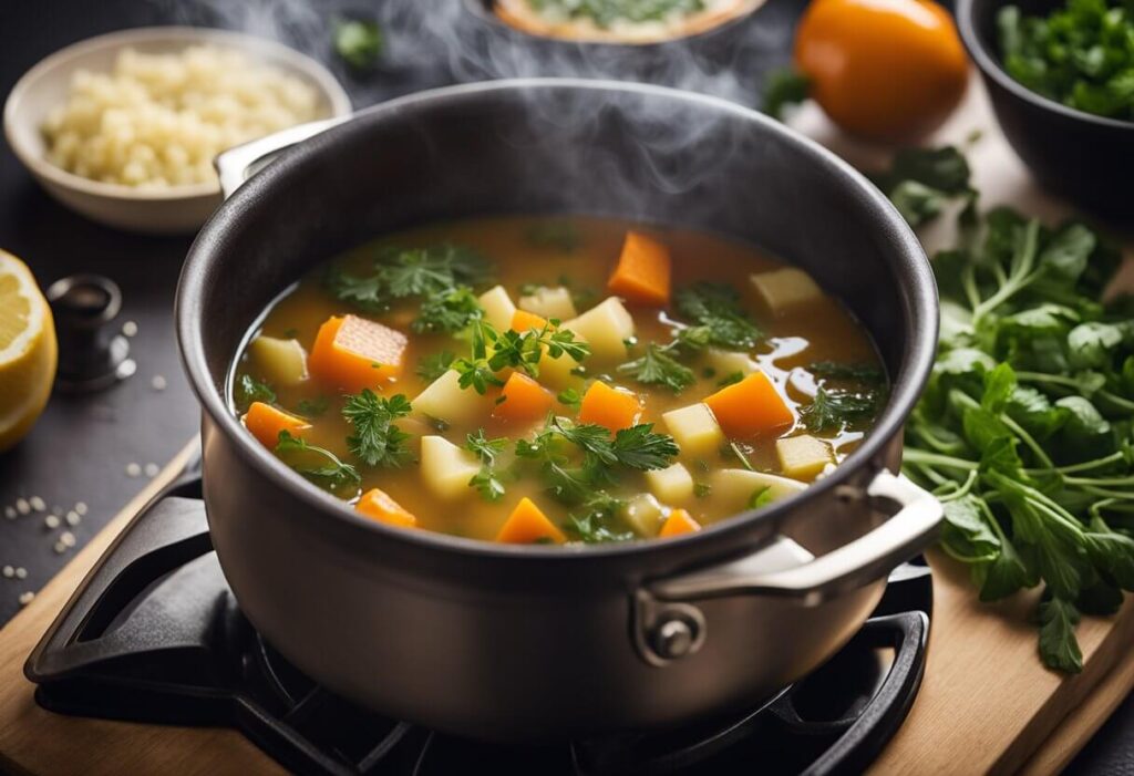 Sopa de acordo com as sensacionais dietas baseadas no controle de calorias.